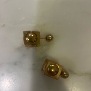 Dior Gold Sphere Stud Earrings